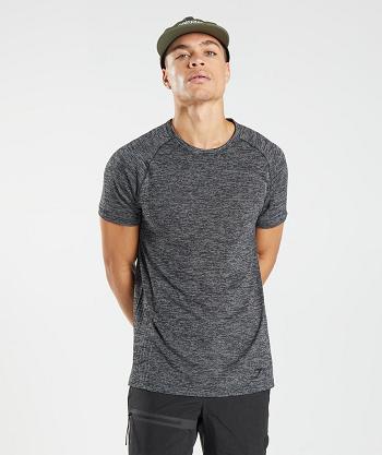 Pánské T Shirts Gymshark Retake Seamless Černé Bílé | CZ 2470GSO